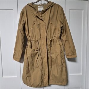 A New Day Mustard Yellow Long Water Resistant Rain Jacket M